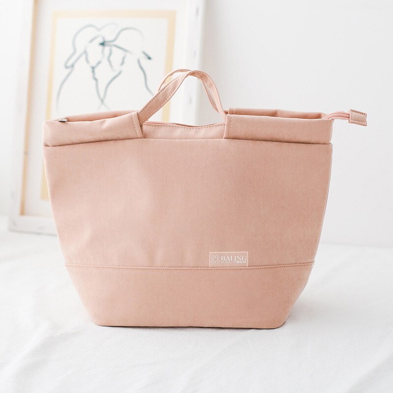 Bolsa enfriadora portátil de Color sólido para el hogar, contenedores de comida para Picnic, caja de almacenamiento, bolsos, suministros de cocina, accesorios de herramientas: Pink