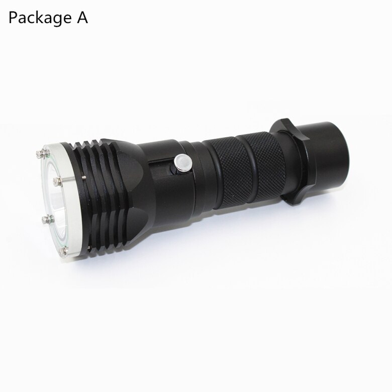 Linterna de buceo xm-l2 LED, 1200LM, subacuática, 50m, resistente al agua, con batería de 18650 o 26650: Package A