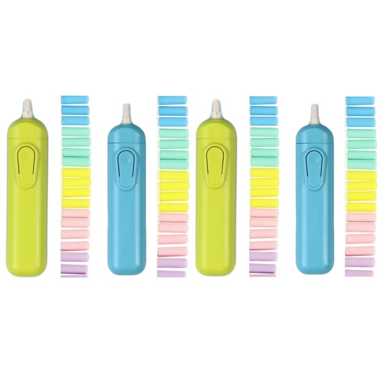 Soico Elektrische Gum 2 Stuks Blauw En 2 Stuks Groen, Elektrische Gum, Batterij Calisan Gum, vervangbare Pen Kaucuklu Auto