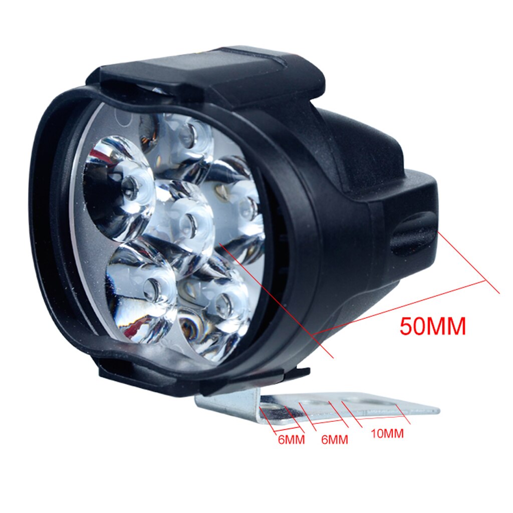 2pcs White 6 LED Motorcycle Light Headlight 10W Fog For Motorbike