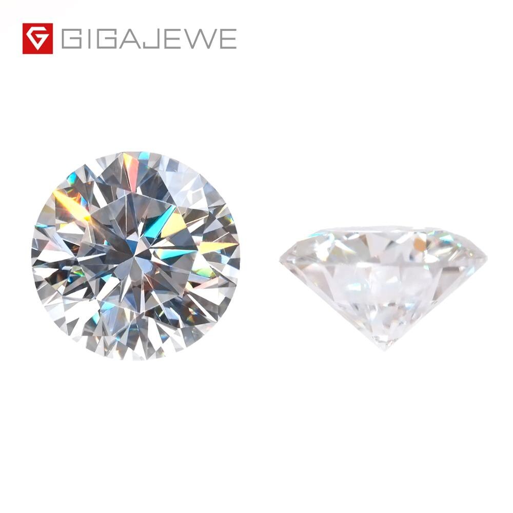 GIGAJEWE D VVS1 0.8ct 6mm Round Excellent Cut Moissanite Loose Diamond Test Passed Lab Gem For Jewelry Making Girlfriend