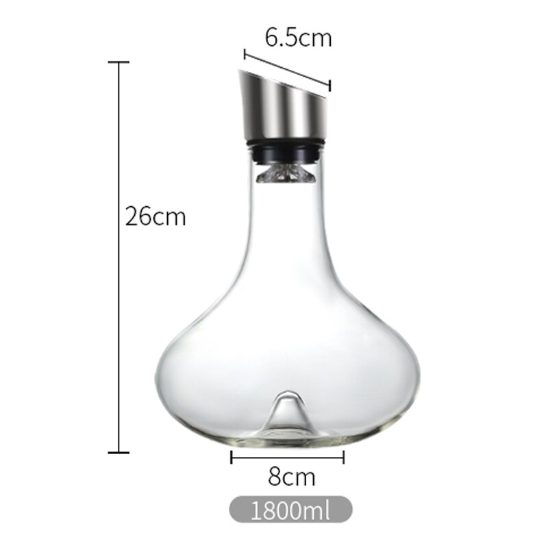 Grand décanteur pour verres de 1500ML, verre de vin rouge, cristal rouge, cognac, Champagne, carafe, aérateur pour Bar familial: D1800ml