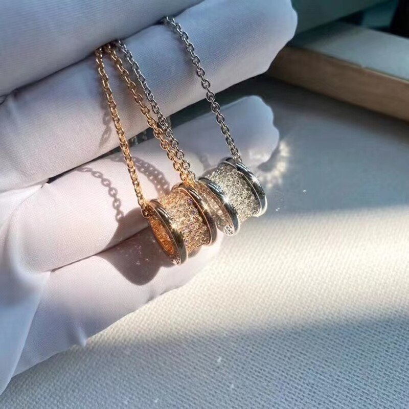 Europe and the United States sterling silver s925 small waist full of diamond accessories white shell gold-plated necklace