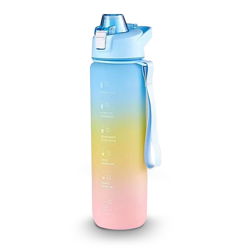 1000Ml Sport Water Fles Afdichting Anti-Lek Drink Fles Plastic Draagbare Sport Water Cup Geschikt Voor Camping En wandelen: B