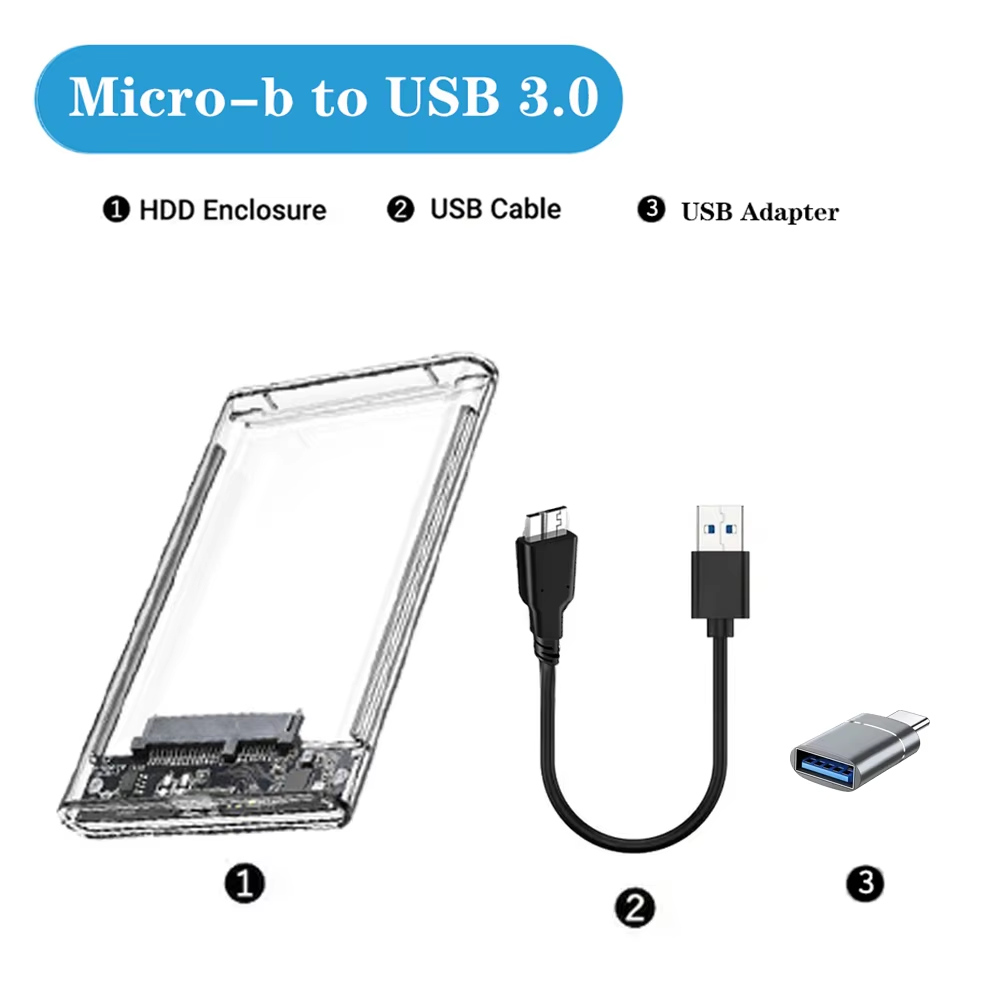 SATA to Type C/ USB 3.0/ USB 3.1 External Hard Drive Enclosure 2.5inch SSD Enclosure Tool-Free Installation 5Gbps Hard Disk box: grey