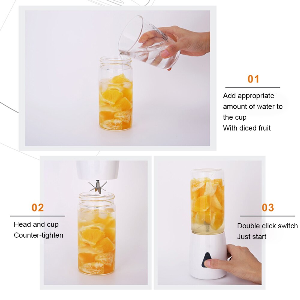 Juicer Blender USB Charging Multifunctional Portable Fruit Mixers Juice Machine With Glass Cooking Machine For Kitchen Tools