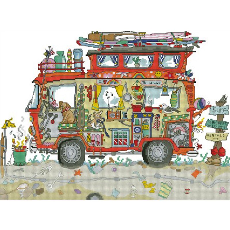 lovely counted cross stitch kit bothy threads Cut Thru' Camper Van