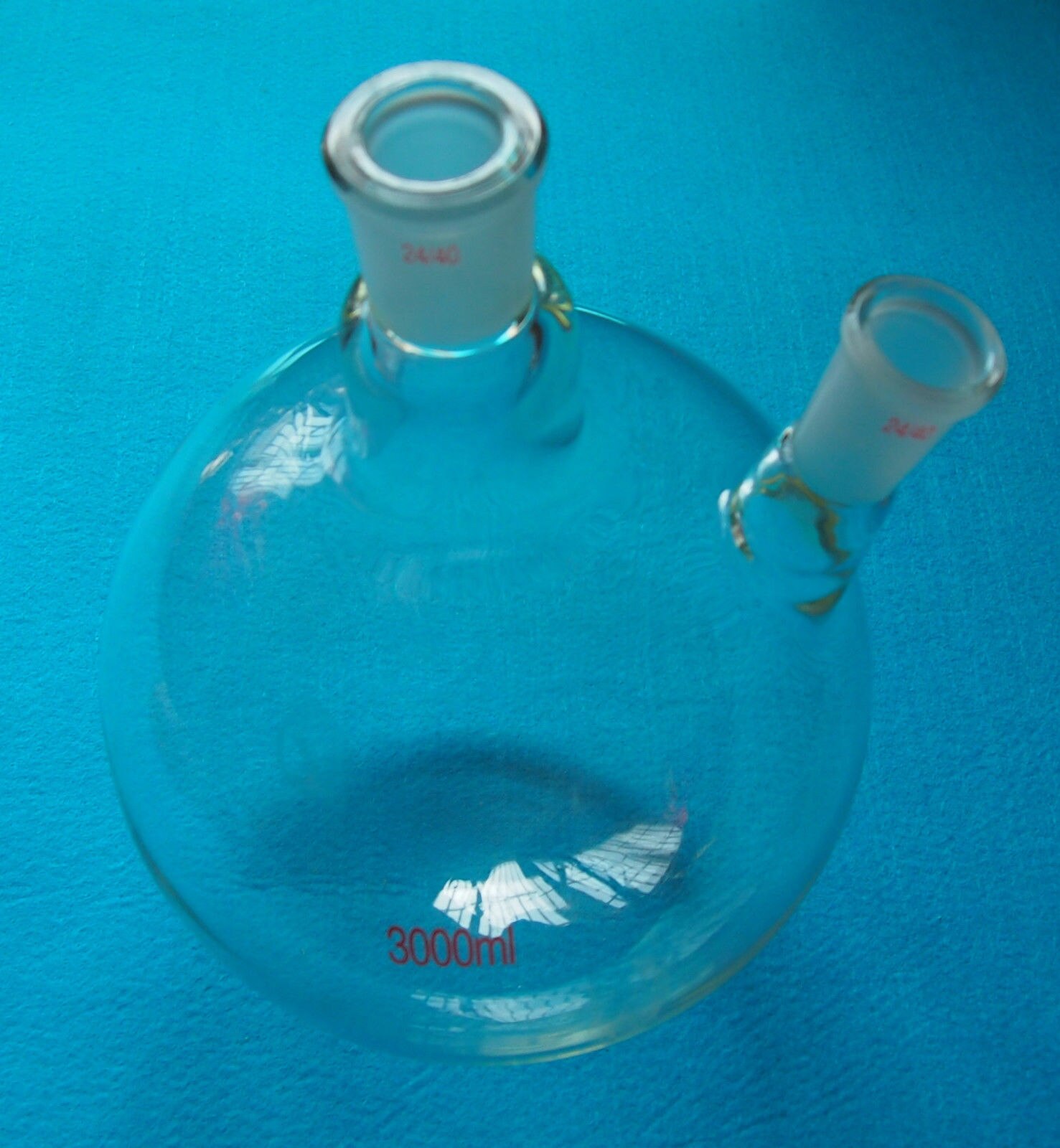 3000ml,24/40,Two-Neck,Round Bottom Glass Flask,Twins Necks,3L,Lab Boiling Vessel