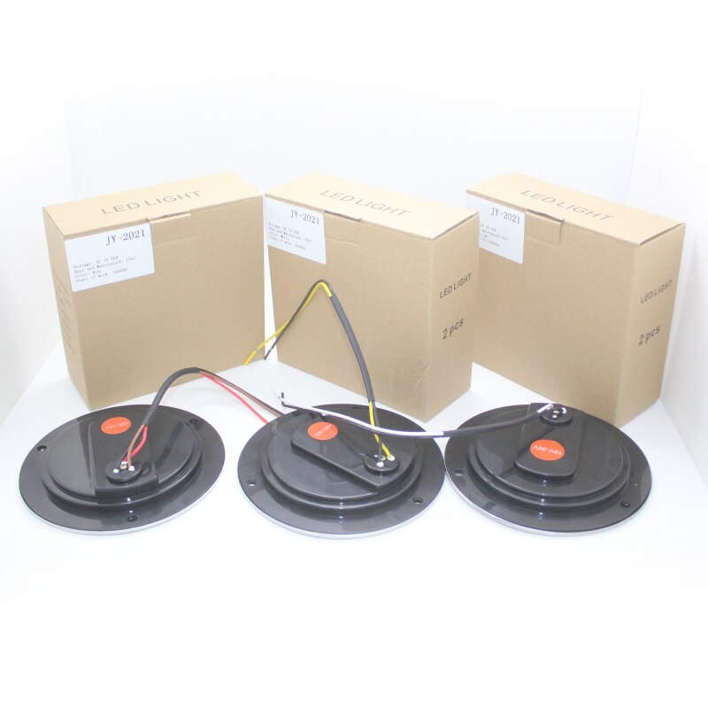 4PCS 12V 24V Universial 16 LED Round Car Tail Trailer Lights Truck Caravan Taillight Rear Brake Stop Indicator Turn Signal Lamp