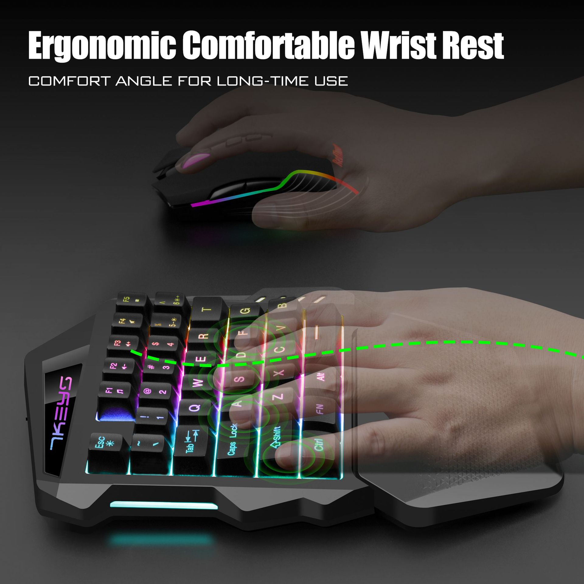 Mechanical Gaming Keyboard One-Handed Keyboard 2.4g Wireless Rgb Left-Handed E-Sports Small Keyboard Computer Accessories