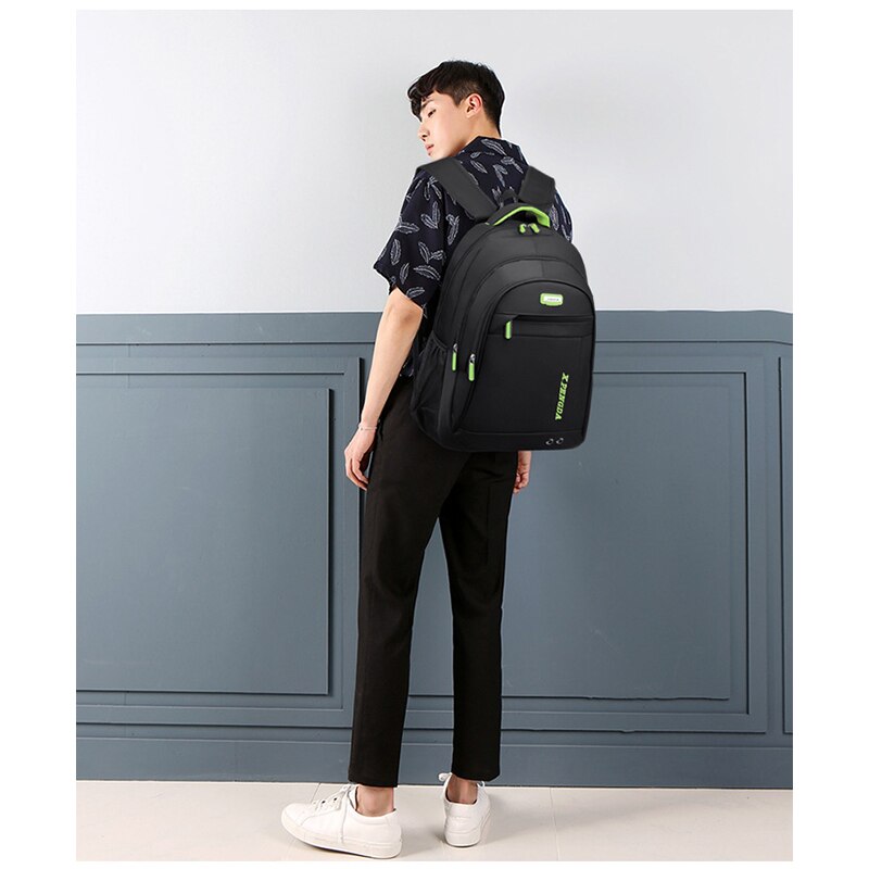 Large Capacity Backpack Boys School Bags for Teenage Waterproof Nylon Men Bagpack Casual College Style High Student Backbag