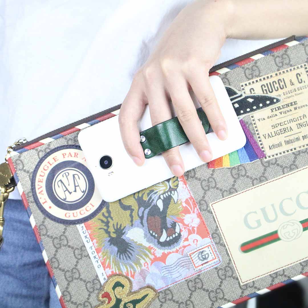 Xiaomi vingerringhouder van leer + roestvrij staal, telefoongreep voor in de auto, voor iphone xs/x /8/7/6