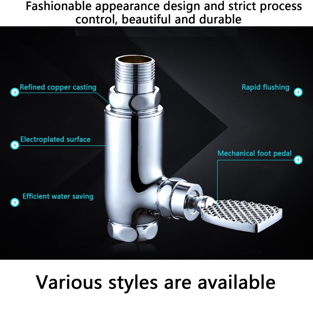 Copper Delay Valve Stool Flushing Valve Foot-pressing Time Delay Self Closing Toilet Flush Valve Urinal Flush Valve