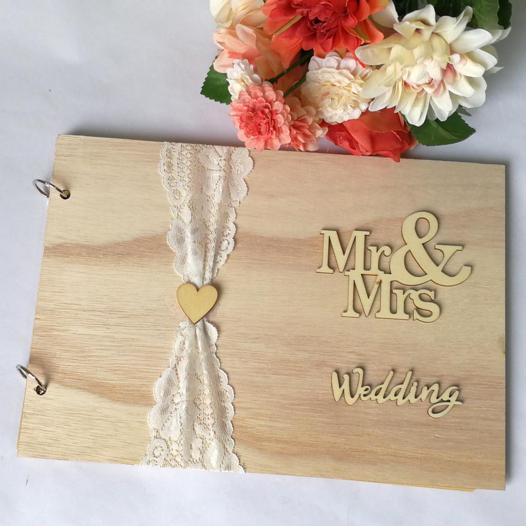 1pcs Tearable Message Wedding Guest Book Kraft Cover Wedding Party Sign In This Notebook Wedding For Guests K20: C