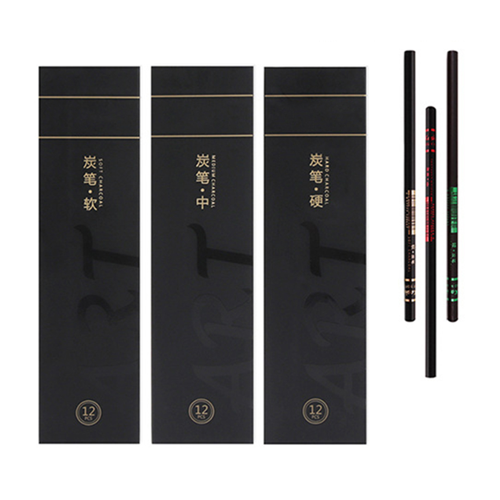 12Stck Skizze Schreiben Zeichnung Weich Mittel Hart Kohlenstoff Holzkohle Bleistift Kunst Liefert holzkohle stift dibujo profesional новичкам скидки
