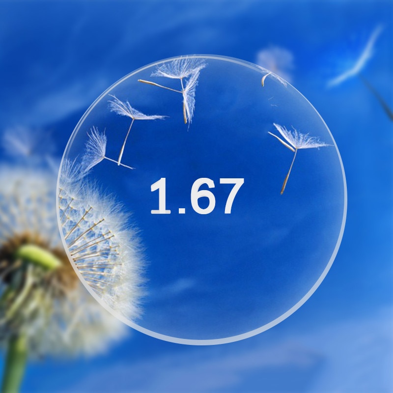 1,67 índice Ultra delgado CR-39 prescripción asférica miopía presbicia gafas de ojo lente óptica protección UV Anti-radiación lente de potencia