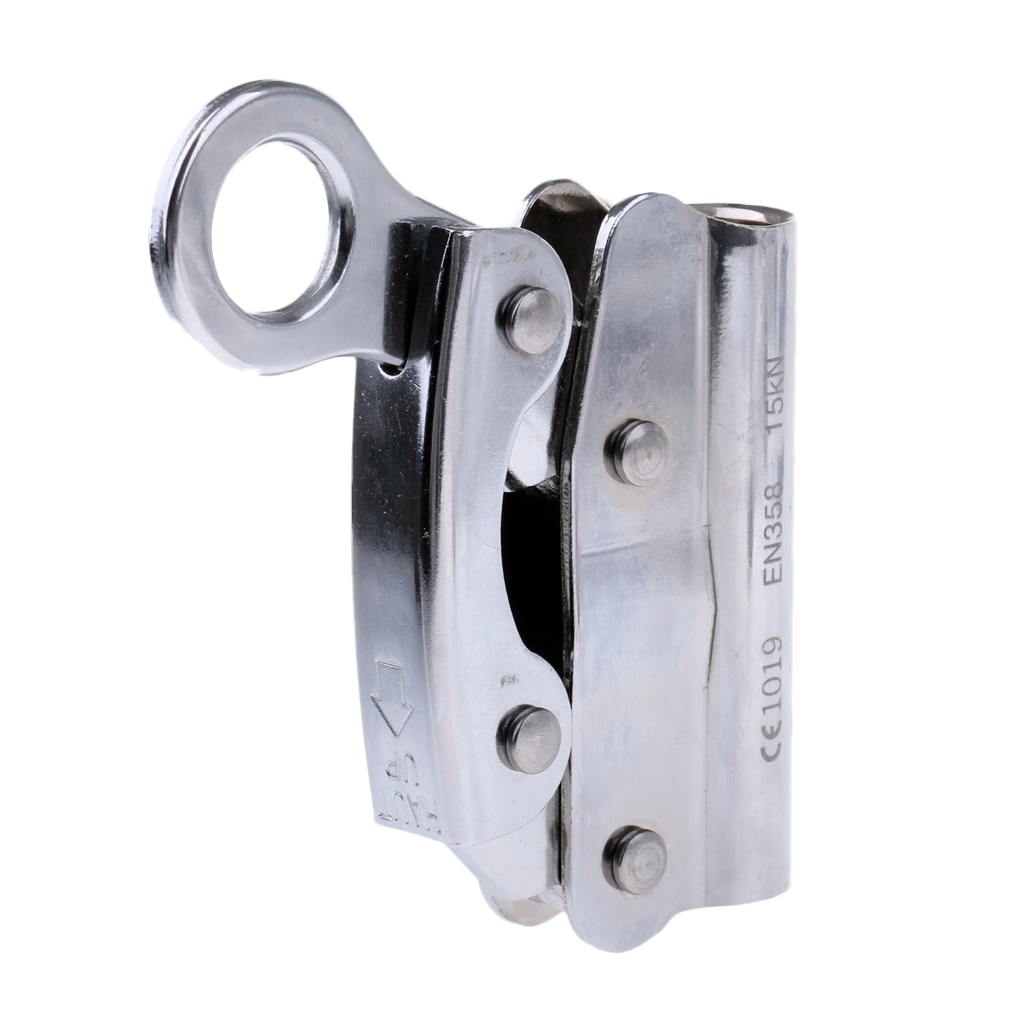 15KN Safety Outdoor Rock Climbing Caving Roof Tree Arborist Rescue Alloy Steel Rope Grab for Rappelling High Work Mountaineering