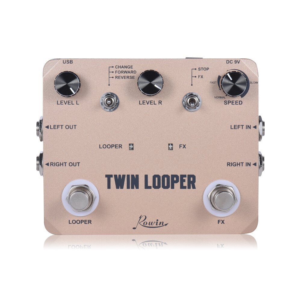 Twin Looper Pedal Upgrades Rowin LTL-02 For Electric Guitar 10 Min Looping Unlimited Undo/Redo Function 11 Types Looper Pedals: Default Title