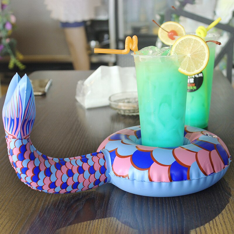 Mini Drijvende Bekerhouder Zwembad Zwemmen Ring Water Speelgoed Party Drank Boten Baby Zwembad Speelgoed Opblaasbare Drink Houders Swimring C