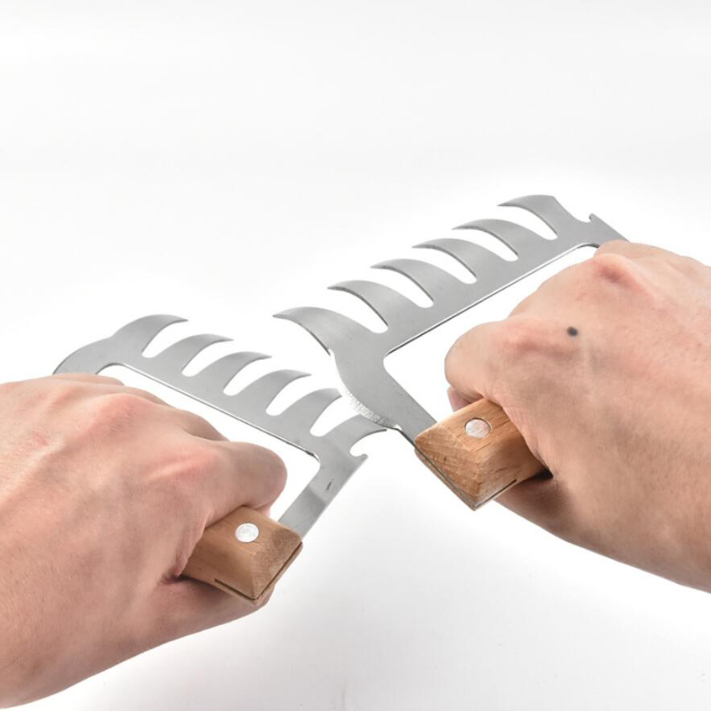 1pc udendørs grillgafler, strimlet bjørneklo, træk strimlet svinekødklemme, manuel stegegaffel, køkkenredskabstilbehør, grillværktøj