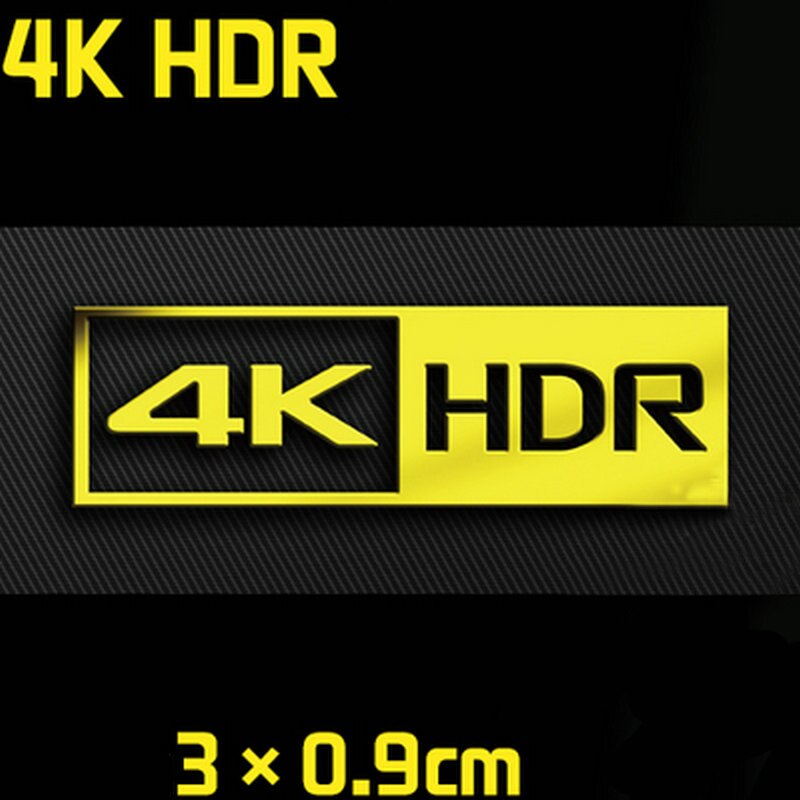 Etiqueta 4K HDR FHD HD, Monitor de TV, cine en casa, teléfono móvil, pegatina de Metal, pegatina de transferencia: F