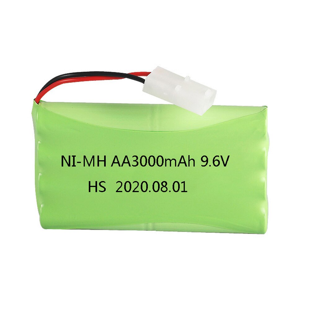 Batería de Ni-MH de 9,6 V para juguetes a control remoto, juguete eléctrico para instalaciones de seguridad, AA, 9,6 V, batería recargable de 3000 mah: 1B
