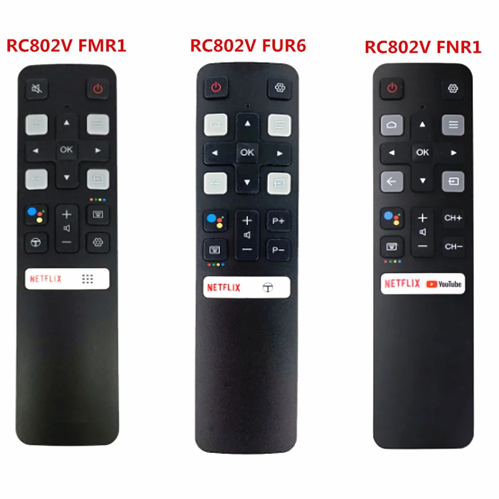 Przyciski skrótów ZLRLMHY Nowy inteligentny domowy pilot na podczerwień TCL RC802V FMR1 RC802V FUR6 RC802V FNR1 do telewizora TCL Android 4K