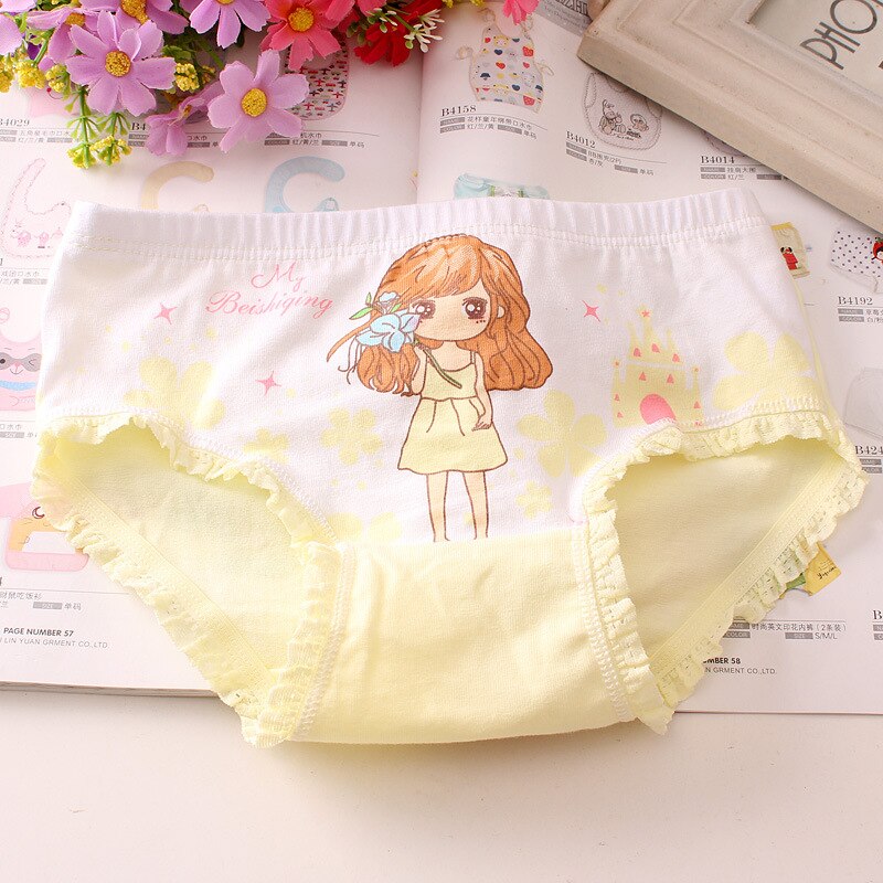 Pantaloncini a triangolo in cotone per bambini intimo per ragazze nuove di colore casuale 10 pezzi 2-10 anni