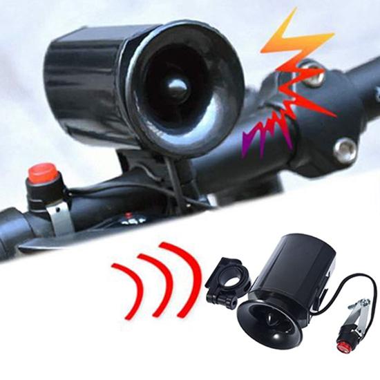 MTB Bicycle Electronic Bell Loud Horn Cycling Hooter Siren Alarm Bell Ultra Loud Bell 6 Sound Effects Waterproof Alarm Speaker