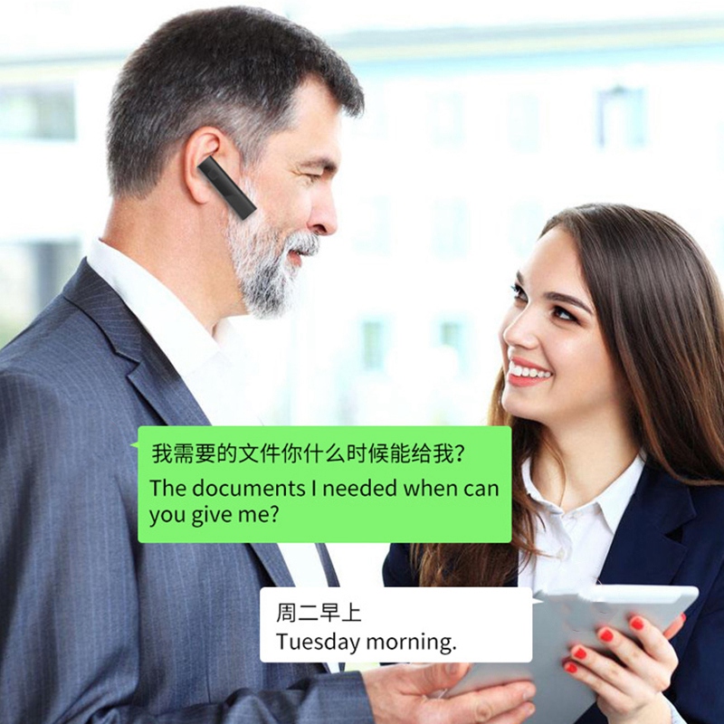 Inteligentna bezprzewodowa słuchawka robić tłumaczenia Bluetooth 5.0 tłumacz głosowy słuchawka 33 języki natychmiastowe tłumaczenie w czasie rzeczywistym