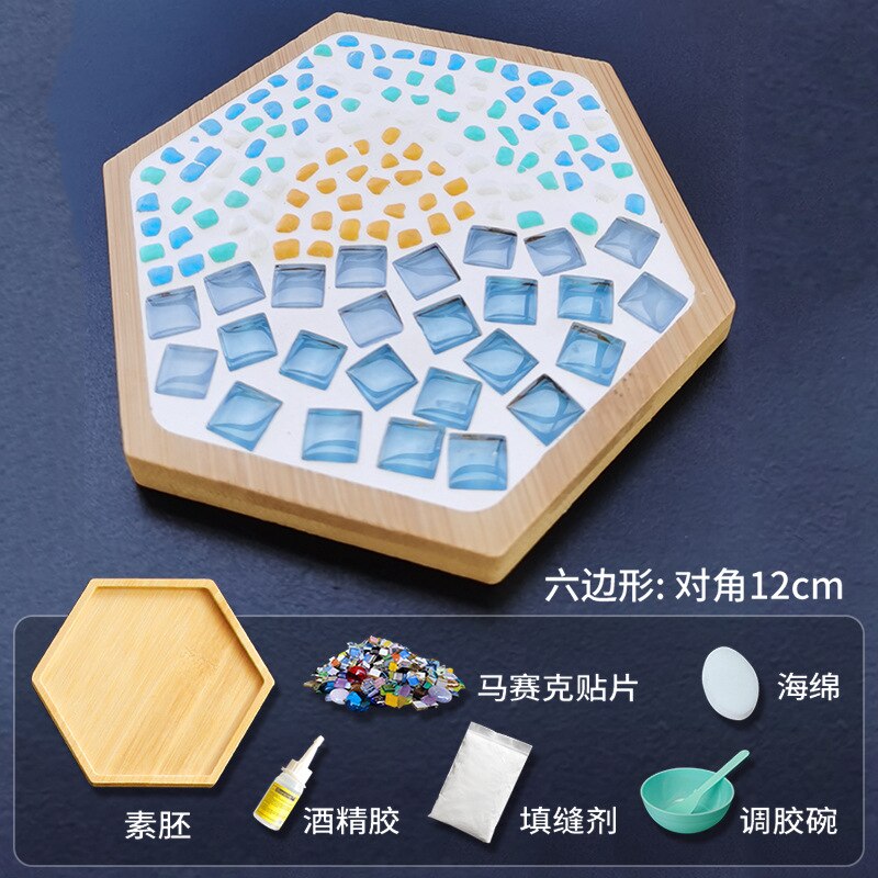 Sous-verre en mosaïque pour bricolage, emballage de matériaux Semi-finis, manuel, , Support de coussin de Pot, Collage carré, artisanat en bambou: R