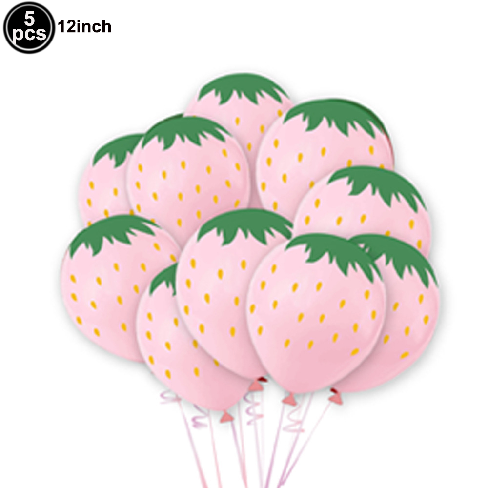 Aardbei Thema Feestservies Set Papieren Borden Servetten Plastic Tafelkleed Zomer Fruit Feest Verjaardag Babyshower Benodigdheden: Goud