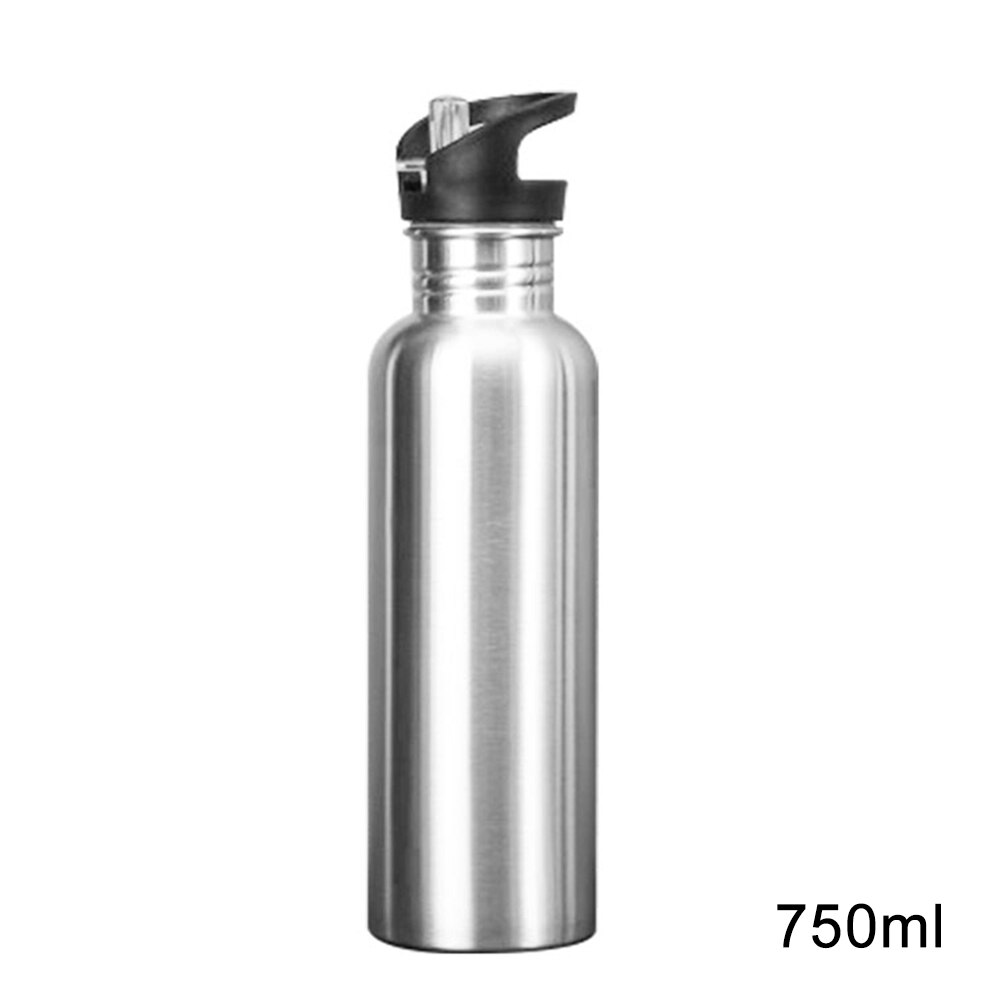 Stainless Steel Sports Water Bottle Cold Water Bottle Gym Cycling Hiking Bottle Drinkware 500/750/1000ml 2019ing: Straw cover-750ml