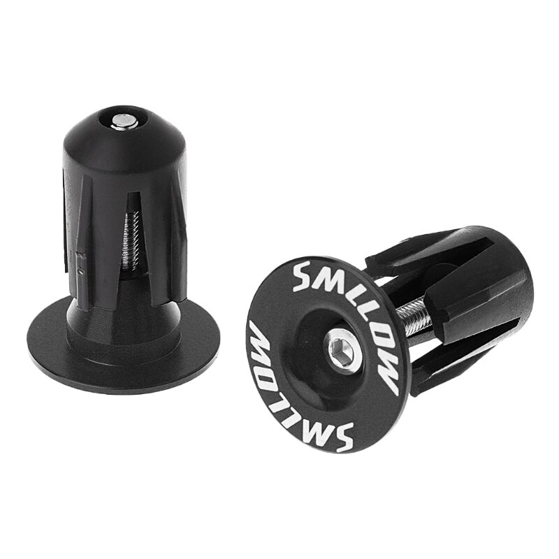 2Pcs Bike Bar End Plugs Aluminium Road Fiets Grip Stuur Caps MTB Accessoire: Black