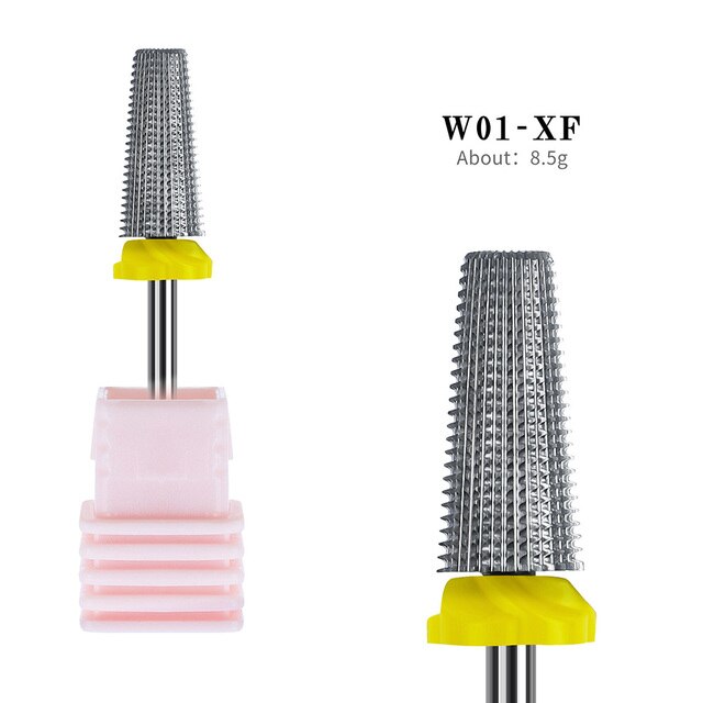 Brocas para uñas 5 en 1, removedor de cutículas de acrílico, broca de acero de tungsteno, herramienta de manicura y pedicura para salón de casa: W01