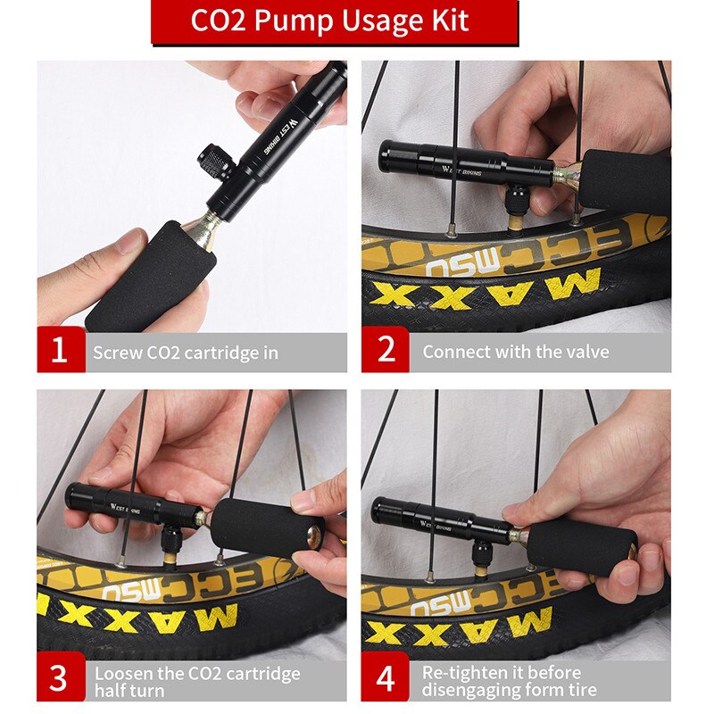 2 in 1 mini sykkel pumpe sykling tubeless dekk reparasjonsverktøy presta & schrader ventil  co2 bærbare mtb sykkel luftpumpe for sykkel