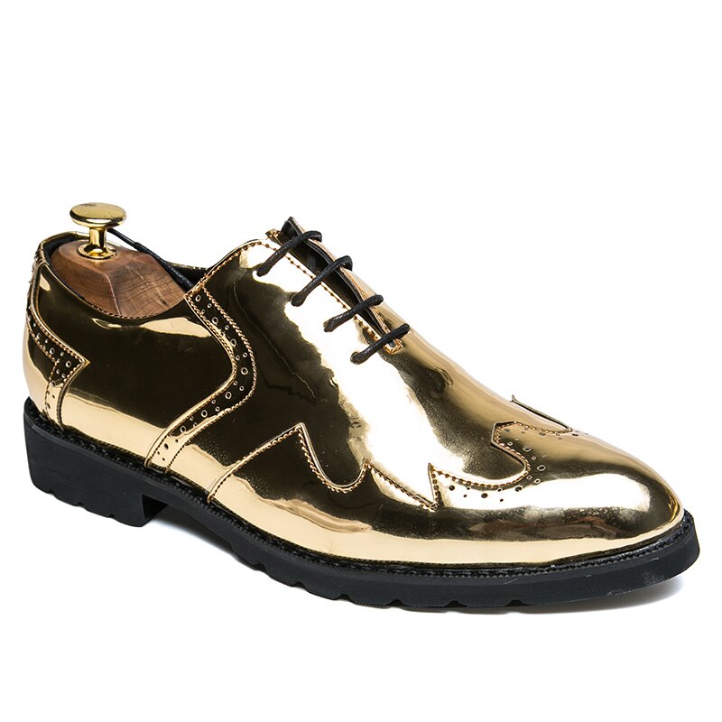 Toile slip cuir hommes pour la noir hommes cuero zapatos piergitar printemps sport sapato sport casual chaussure de brevet para: Golden / 38