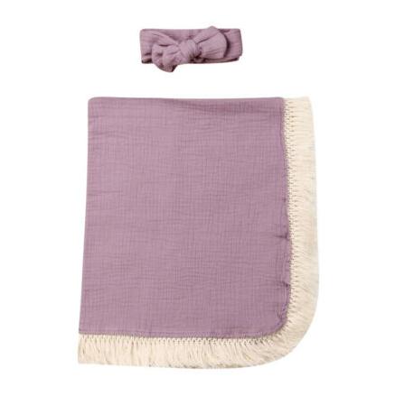 PUDCOCO Newborn Baby Girl Boy Swaddle Wrap Blanket Muslin 100% Cotton Sleeping Mat Support: Purple