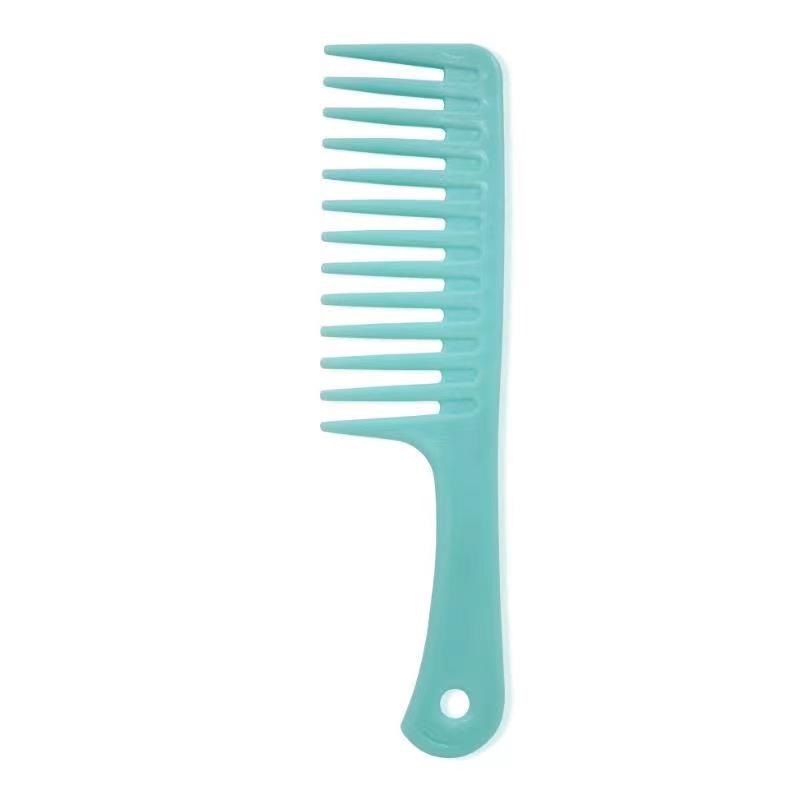 Large-tooth Comb Household Hair Salon Comb Curly Hair Comb Handle with Hole Color Plastic Wide-tooth Styling Comb: 1