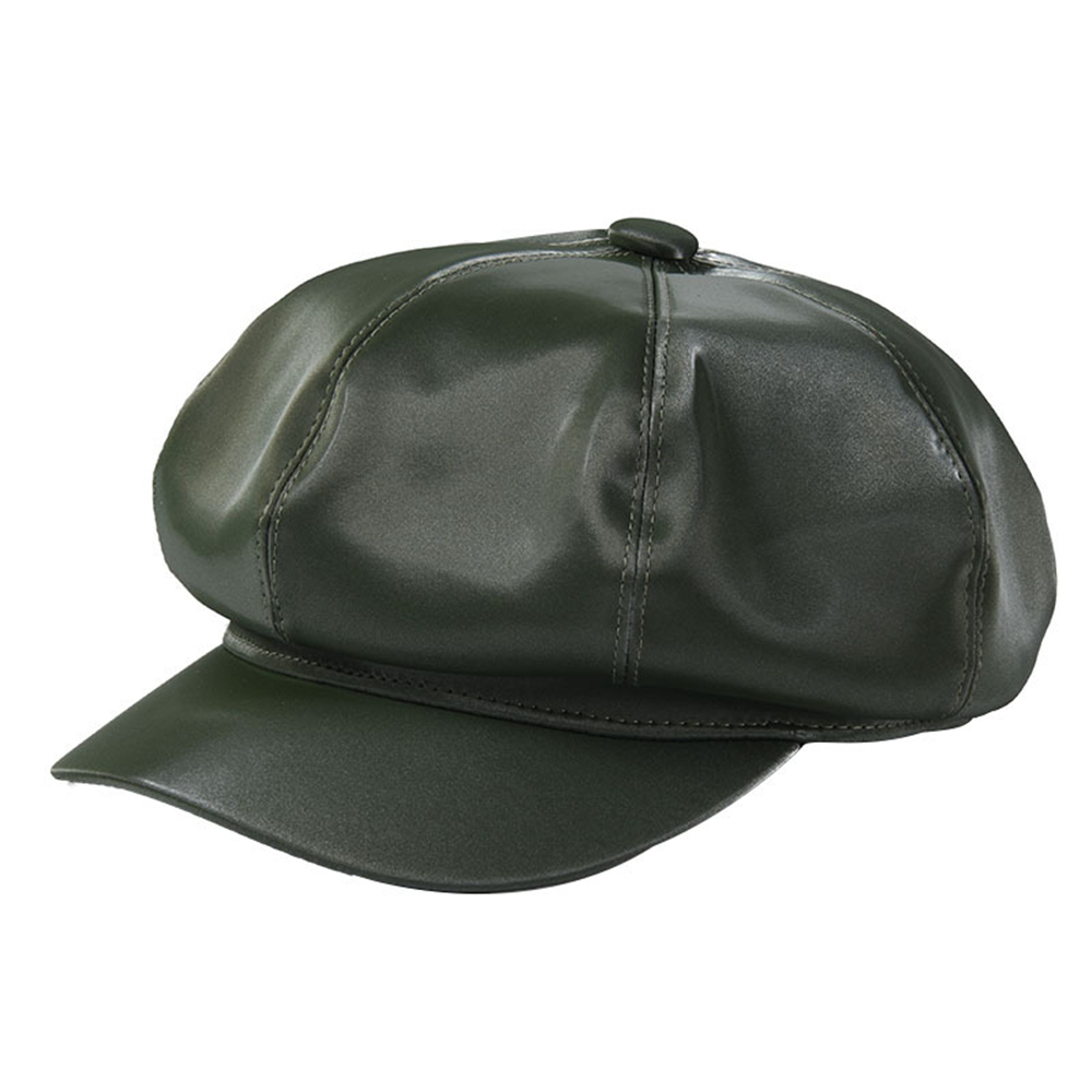 Gorro octogonal de cuero BUTTERMERE, Boina de hiedra plana sólida para mujer, gorra amarilla Newsboy , nuevos sombreros de invierno Vintage para mujer Duckbill