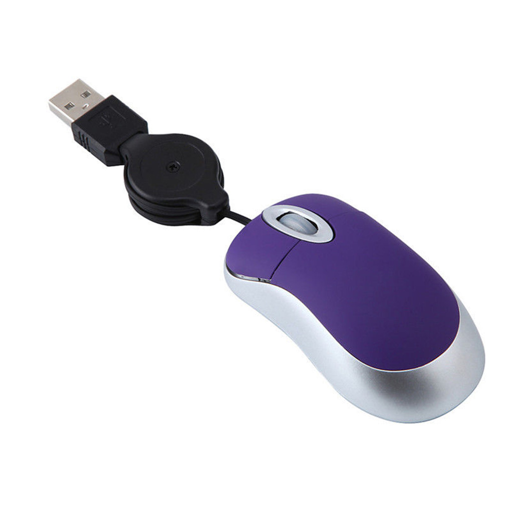 Komputerowa mysz z 3 przyciskami Mini przewodowa mała ręka Wysuwany kabel USB Regulowana skalowalna mysz do gier Office Kids: DARKNESS
