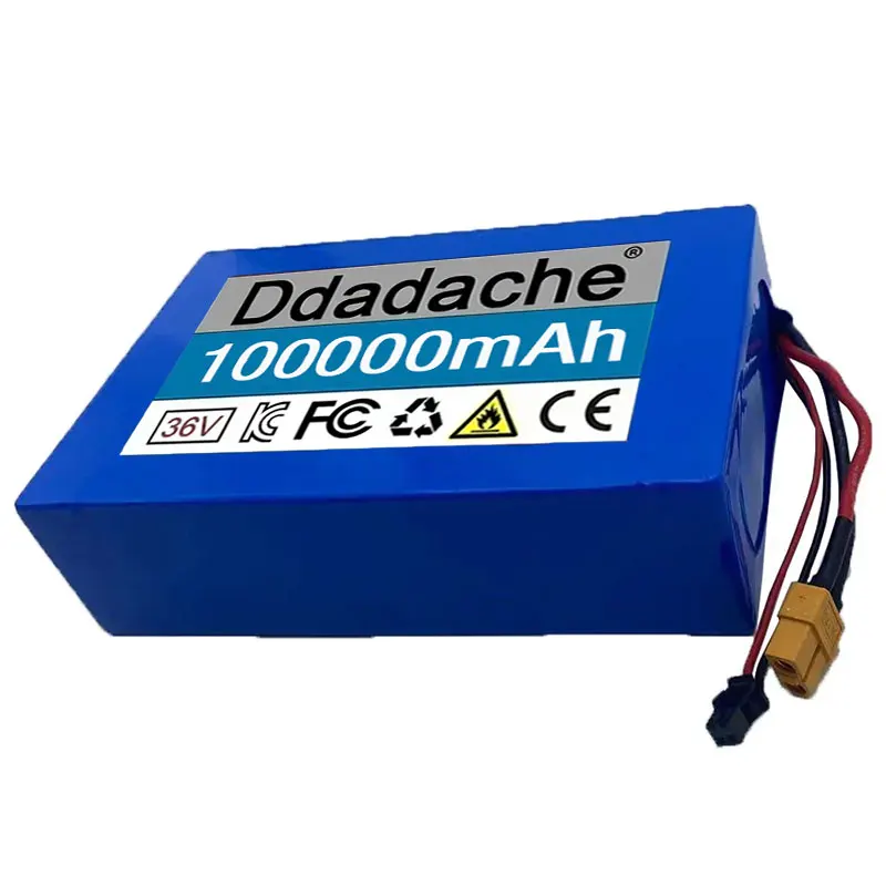 36V 100Ah 10S2P 18650 Lithium Battery Pack 550W 38000mAh 42V Cooter Vehicle Ultra Thin Portable Battery with BMS