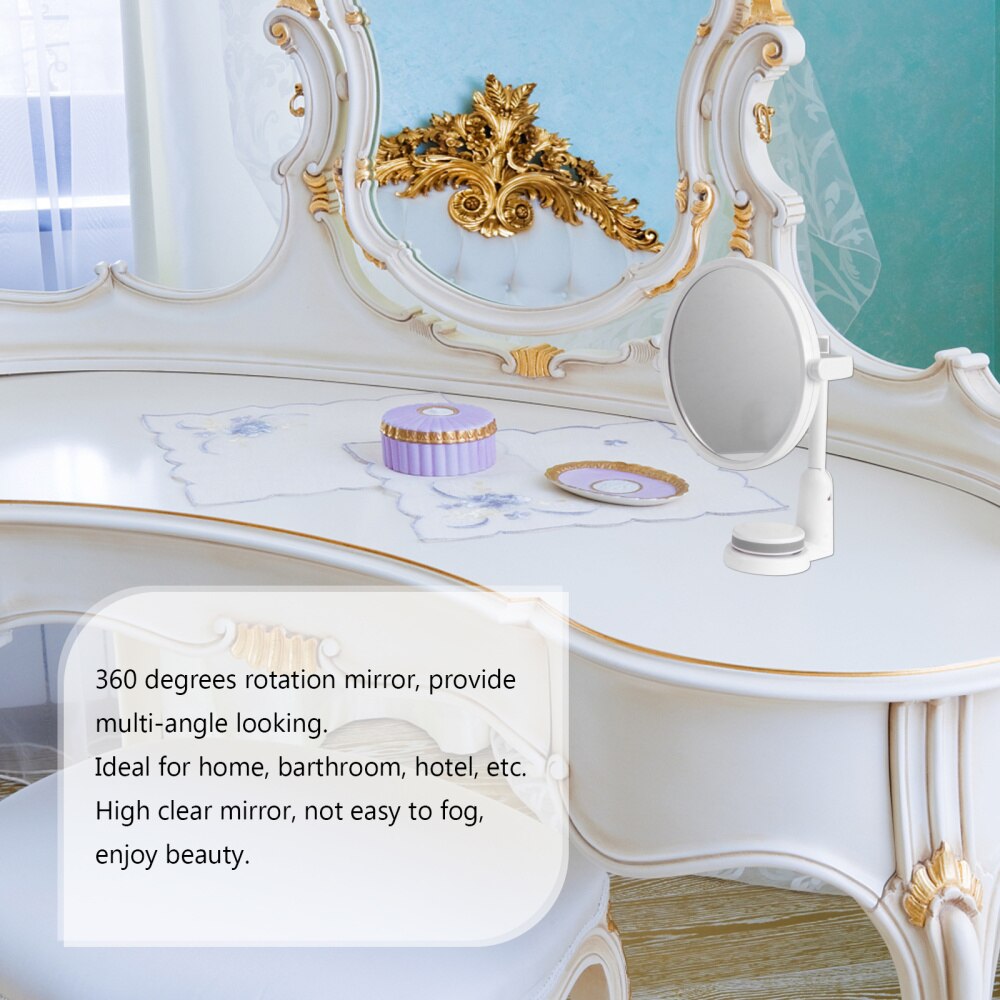 Wall Mounted Round Vanity Mirror Rotating Folding Cosmetic Mirror Household Make-up Mirror Perforating Toilet Glass Single Si