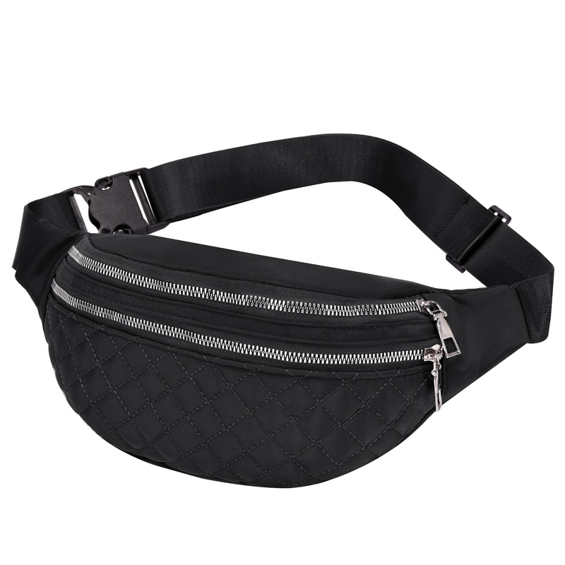 Gestock – sac banane en Nylon pour femmes, sacs à bandoulière décontractés unisexe, sac banane de hanche, sac de ceinture de voyage, sac à main de Sport: Black-1