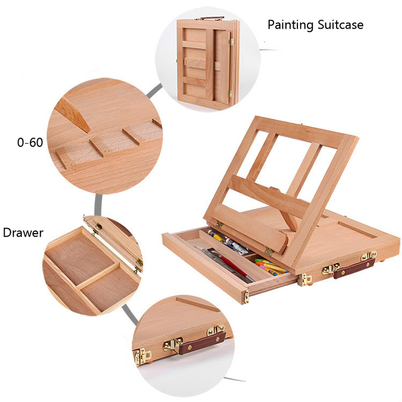 Schreibtisch Klapp staffelei tragbare malerei Kasten holz stehen Malerei Koffer Kunst Liefert