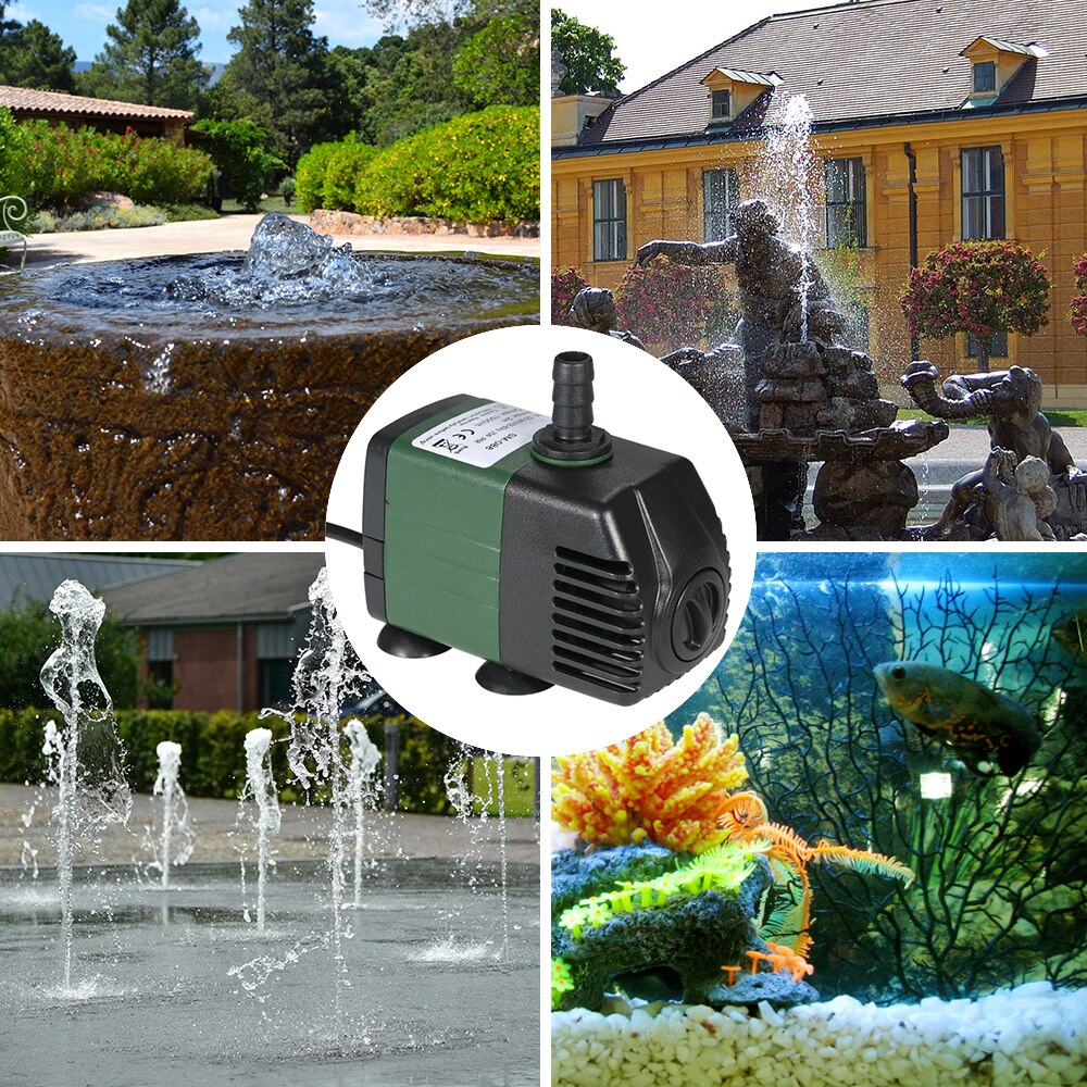 Pompe à eau Submersible pour Aquarium, 1500L/H 25W, fontaine de table, étang, jardin, systèmes hydroponiques, 2 buses AC220-240V