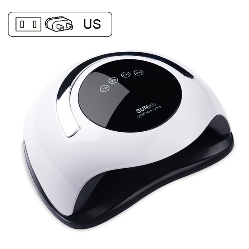 Lámpara de uñas SUN BQ5T 72/90W UV LED para secar secador esmalte de Gel de uñas pantalla LCD lámpara de detección automática de alto polvo para todos los geles: US Plug