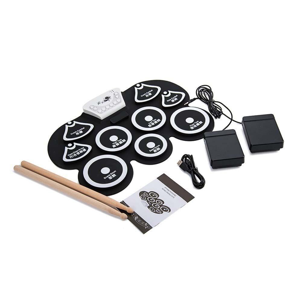 Portable Electronic Drum Drumstick Foot Pedal G101 Silicone Roll Up Drum Pads Set with Sticks Musical Instrument Accessories