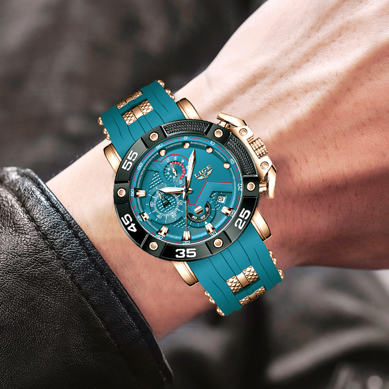 Top lige luksus herreure business silikone quartz herreur vandtæt lysende dato ur herreur relogio masculino