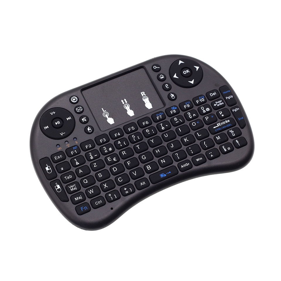 Mini i8 Clavier Sans Fil Francais 2.4 ghz Franse Mini Wireless Keyboard Air Mouse met TouchPad voor Android TV Box, mini PC, Laptop